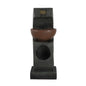 Sculptural Water Fountain With Bowl Basin, With Light And Pump, For Indoor And Outdoor - Brown / Black