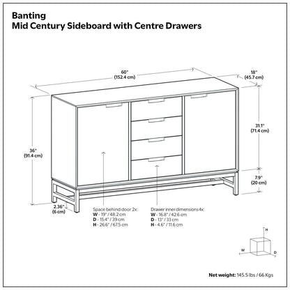 Banting - Sideboard With Centre Drawers