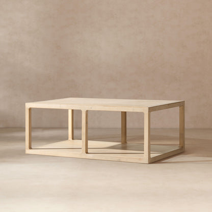 Ellis - Open Frame Coffee Table With Lower Shelf - Natural