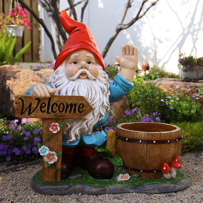 Outdoor Garden Gnome Flower Pot Planter