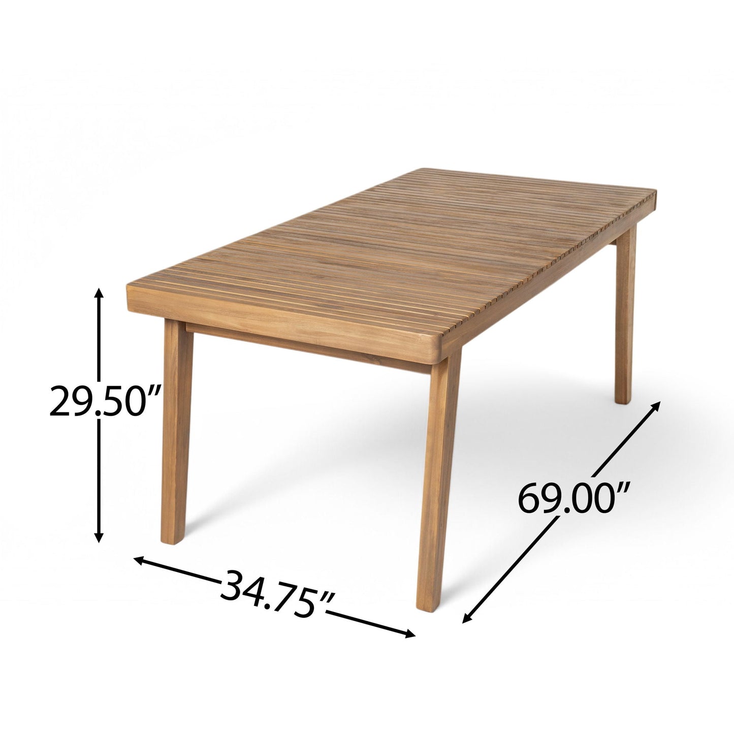7 Piece Outdoor Dining Set With Table And Chairs - Beige / Brown