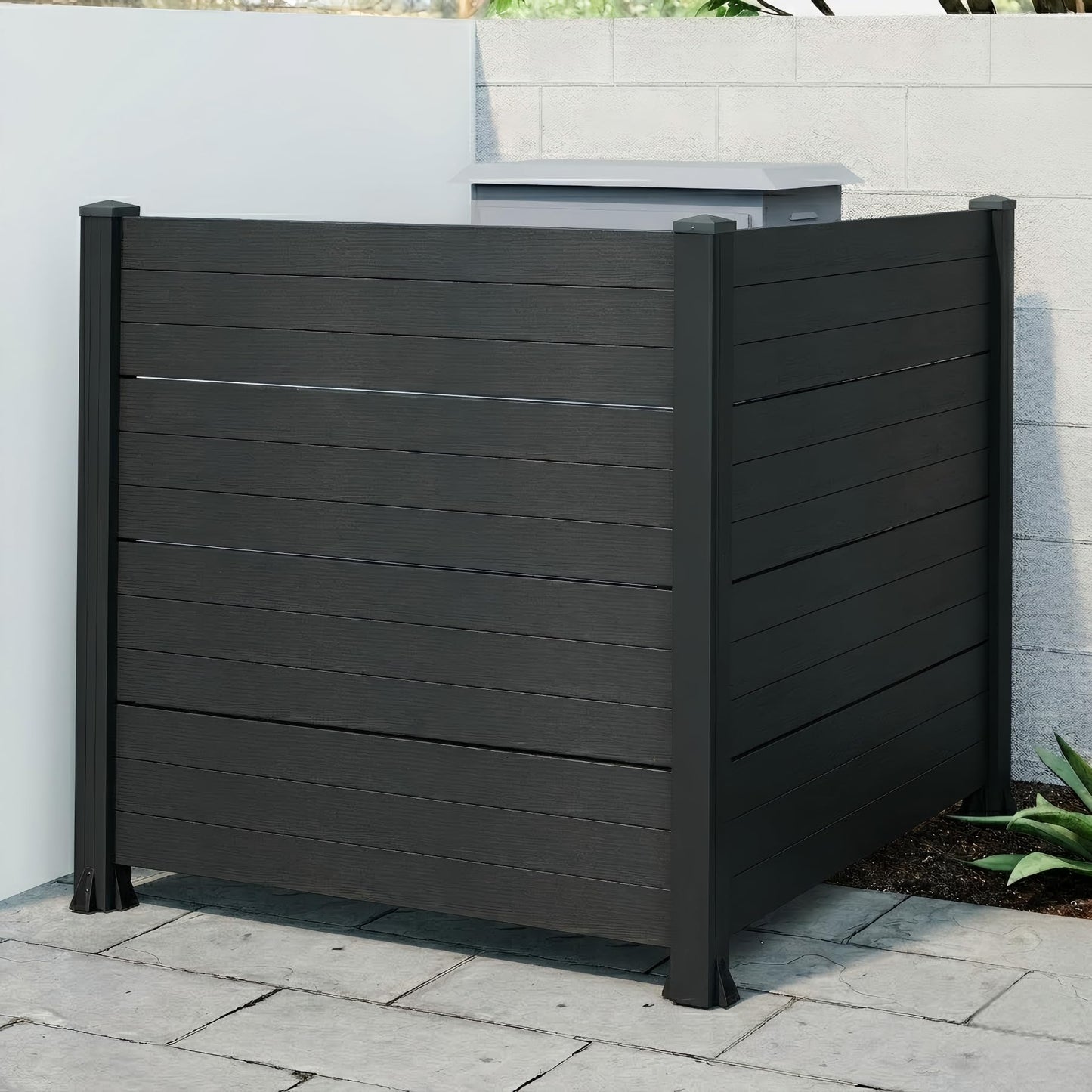 50" W x 49" H Outdoor Privacy Screen, Air Conditioner Fence, All-Weather Vinyl Privacy Fence Screens with Aluminum