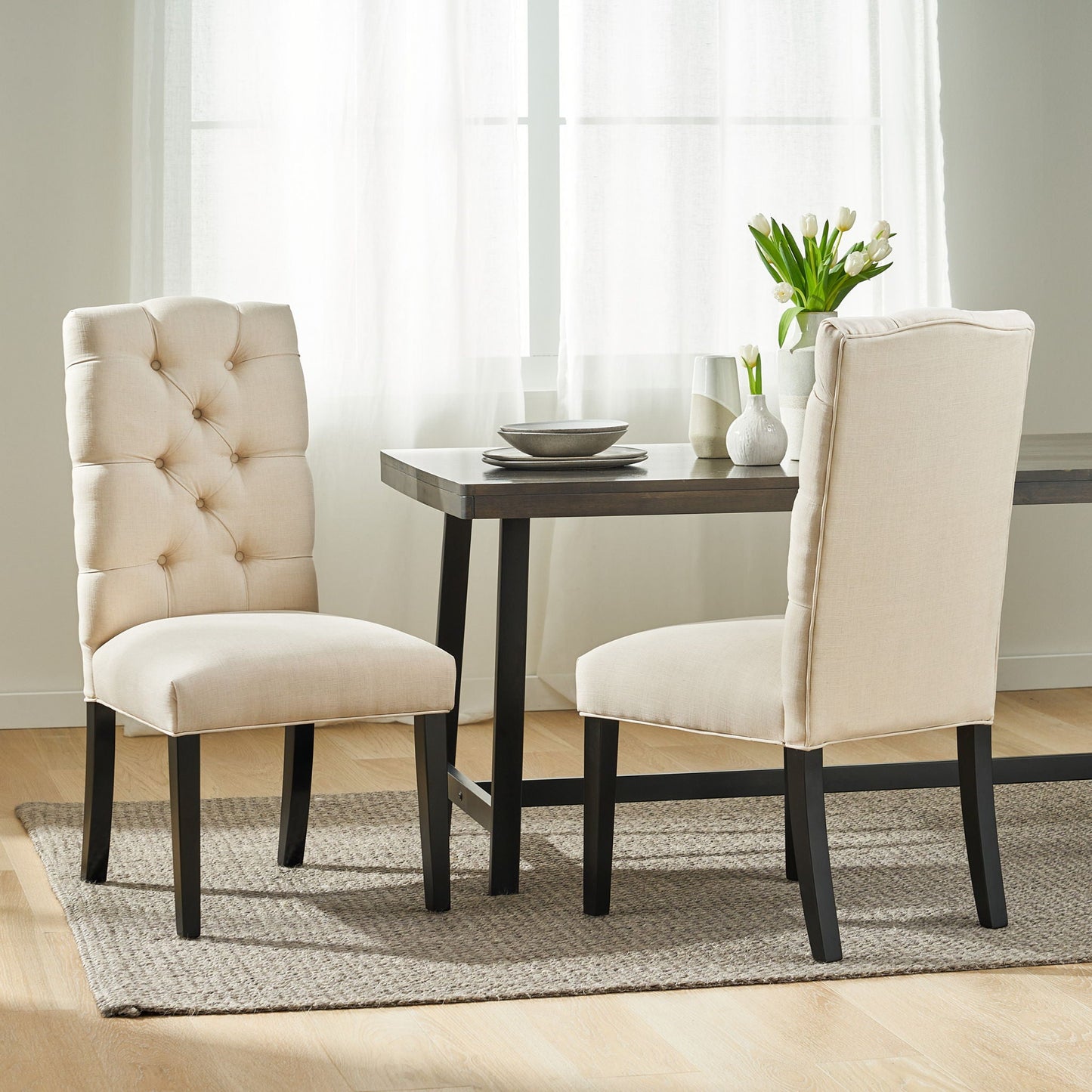Harding Tufted Dining Chair Set of 2 - Natural