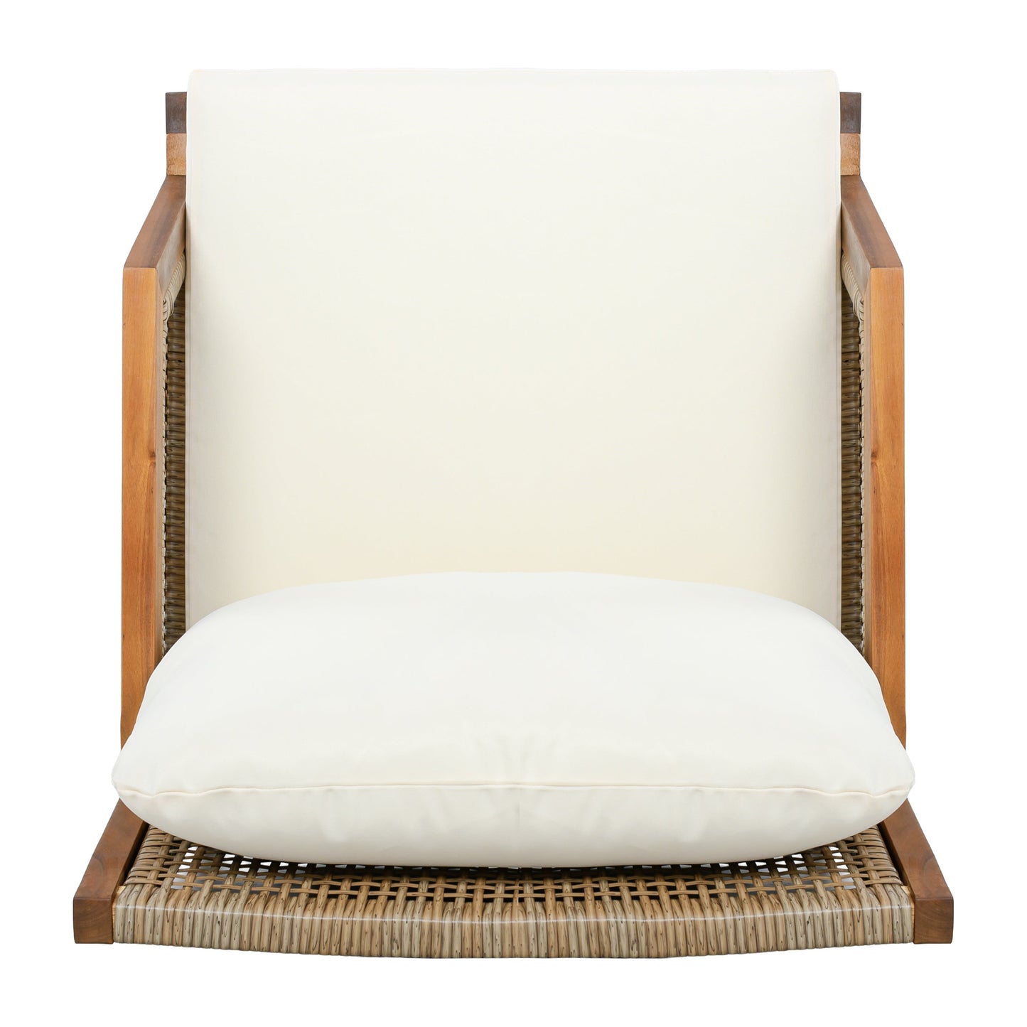 2 Piece Acacia Wood Patio Furniture Club Chair Set