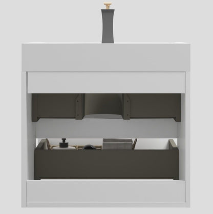 Alice - Bathroom Vanity With Large Storage, Sink, Wall Mounted