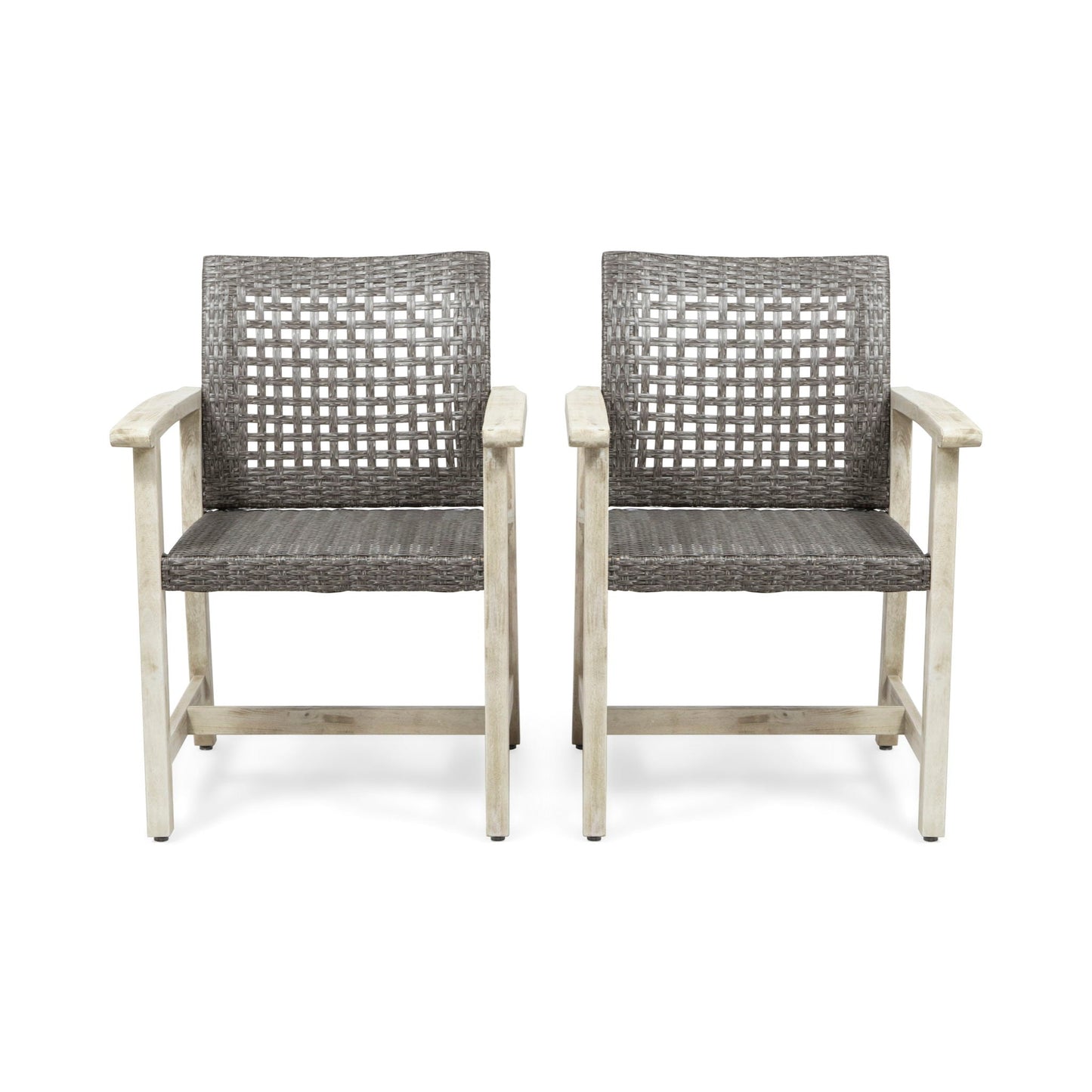 Outdoor Dining Chair Acacia Wood Frame (Set of 2)