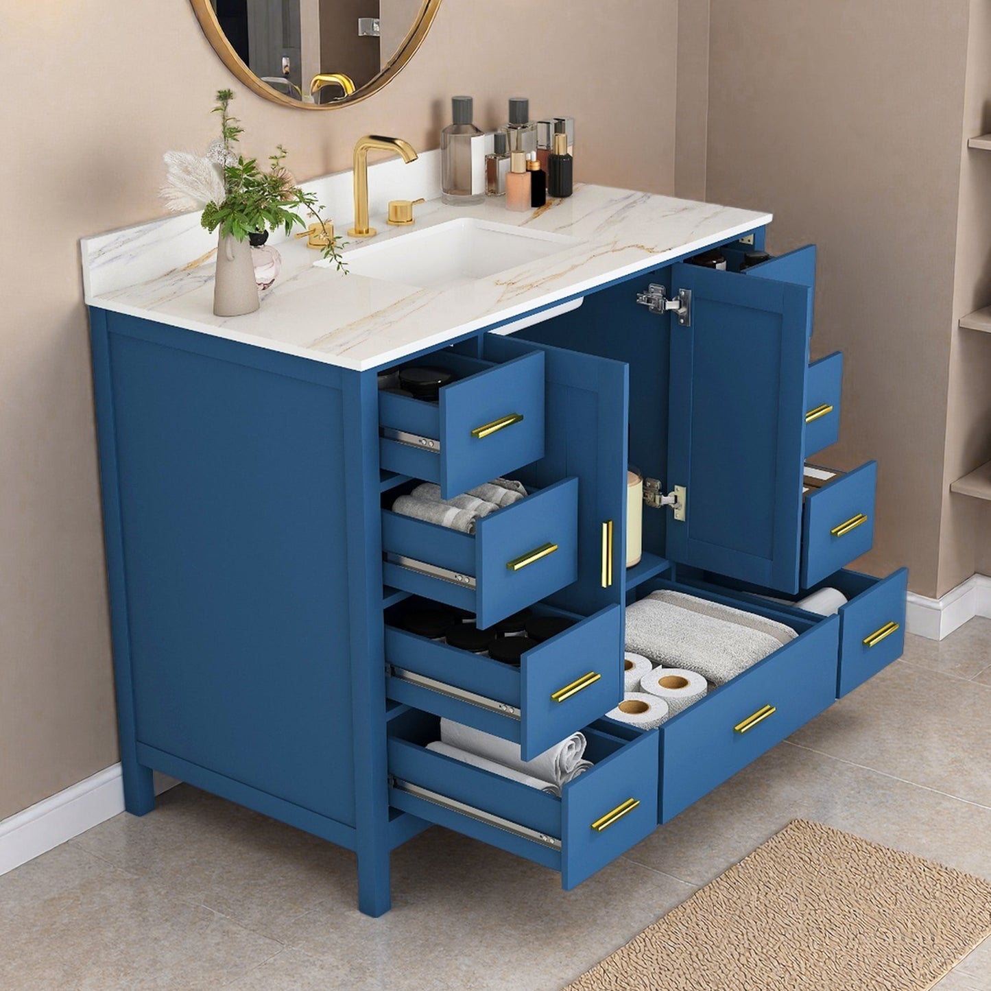 42" Modern Solid Wood Bathroom Vanity with Sink