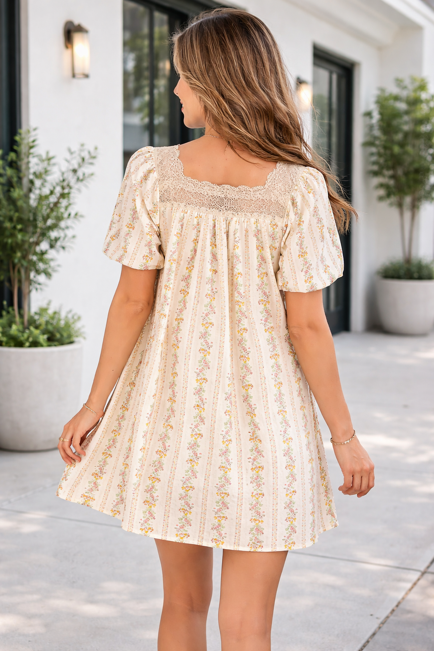 Rosalina Trim Square Mini Dress