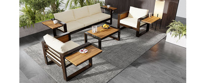 Aluminum Frame Large 4-Piece Outdoor Patio Furniture Set for 5 Person