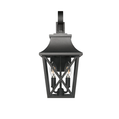 Black Outdoor Wall Lantern 2-Light
