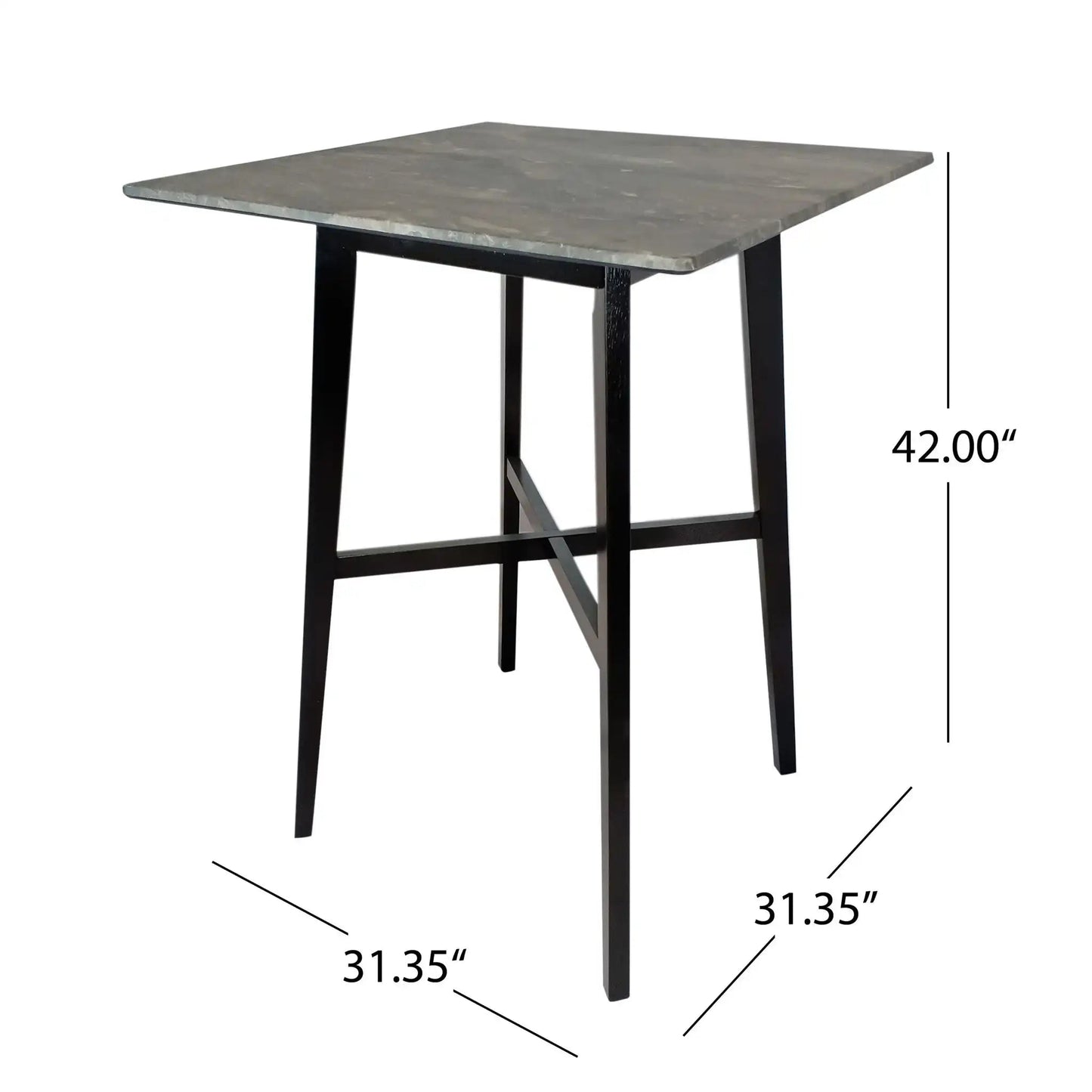 Modern Bar Height Dining Table with Rubberwood Legs and Laminate Table Top