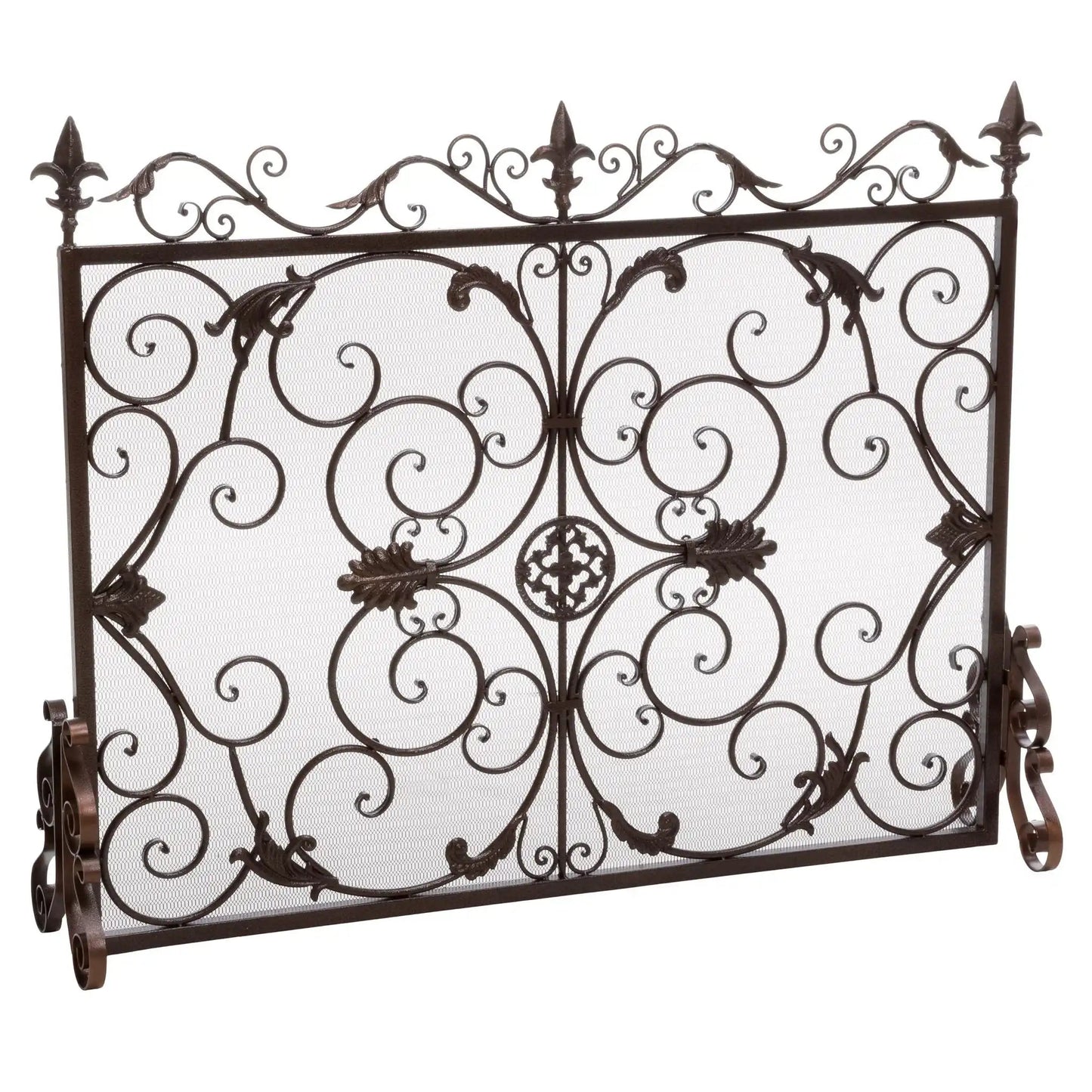 Darcie Wrought Iron Fireplace Screen Ornate Design