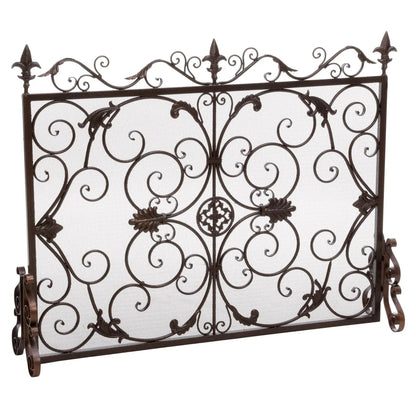 Darcie Wrought Iron Fireplace Screen Ornate Design
