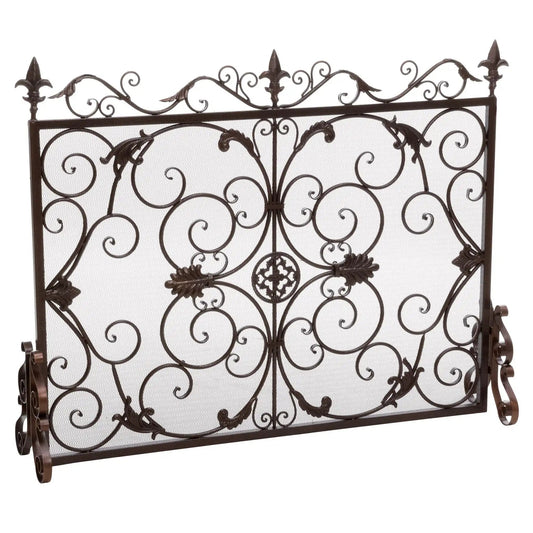 Darcie Wrought Iron Fireplace Screen Ornate Design