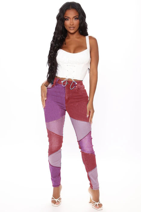 New Two-color Patchwork Casual Pants