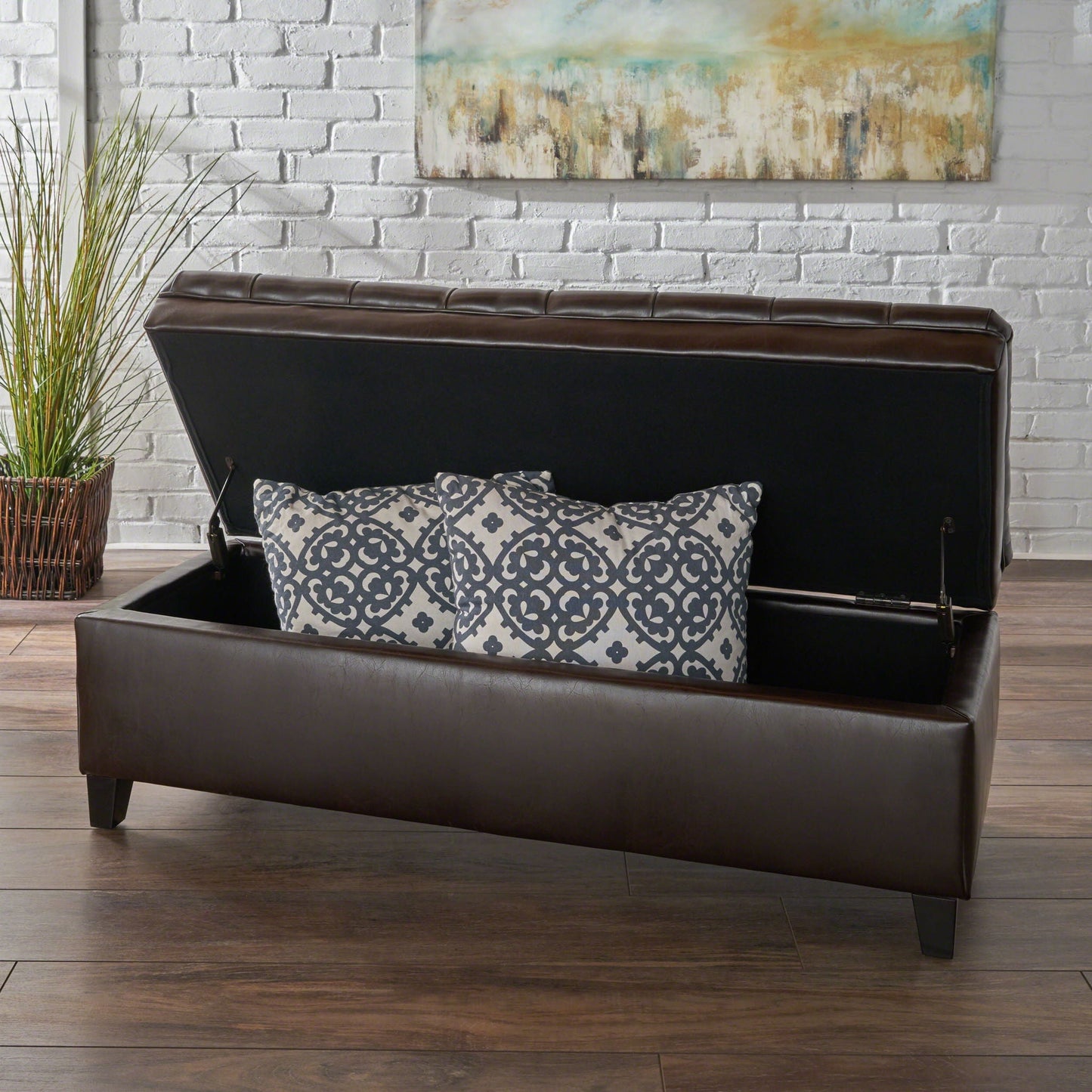 Juliana Storage Ottoman With Birch Legs