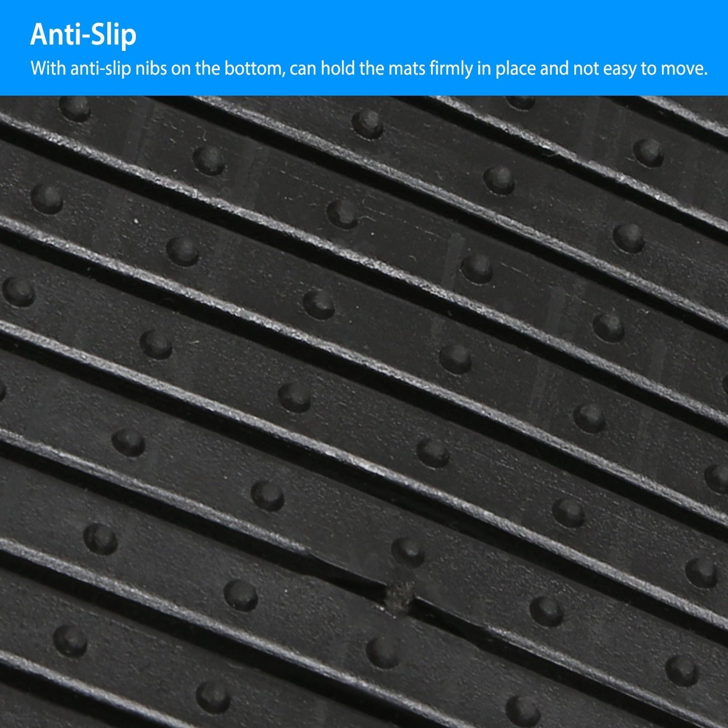 3Pcs Automotive Floor Mats Set Front Rear PVC Rubber Floor Mats Heavy Duty Drive Vehicle Car Mats with Trimmable Design Fit Most Cars SUVs Trucks