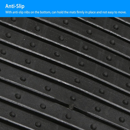 3Pcs Automotive Floor Mats Set Front Rear PVC Rubber Floor Mats Heavy Duty Drive Vehicle Car Mats with Trimmable Design Fit Most Cars SUVs Trucks
