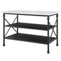 Brahm - Kitchen Island - White Marble Top & Gray