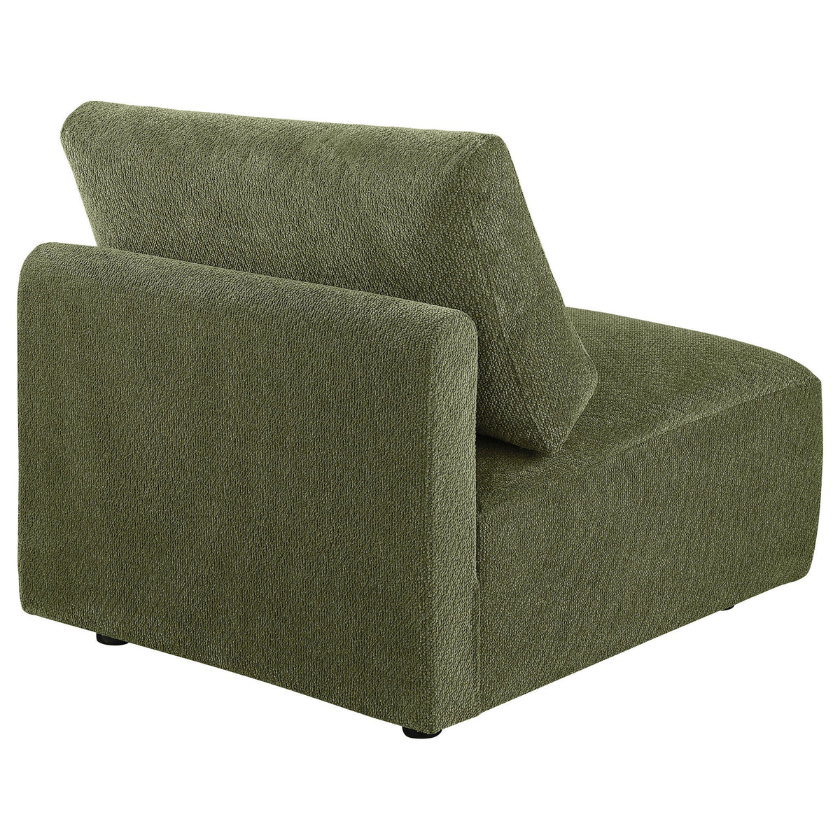 Elysia Chenille Upholstered Modular Armless Chair Green
