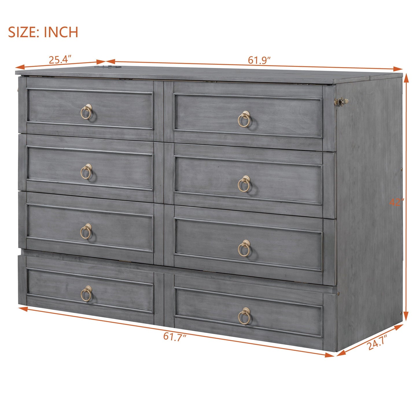 Murphy Bed With Large Drawers And Stylish Design
