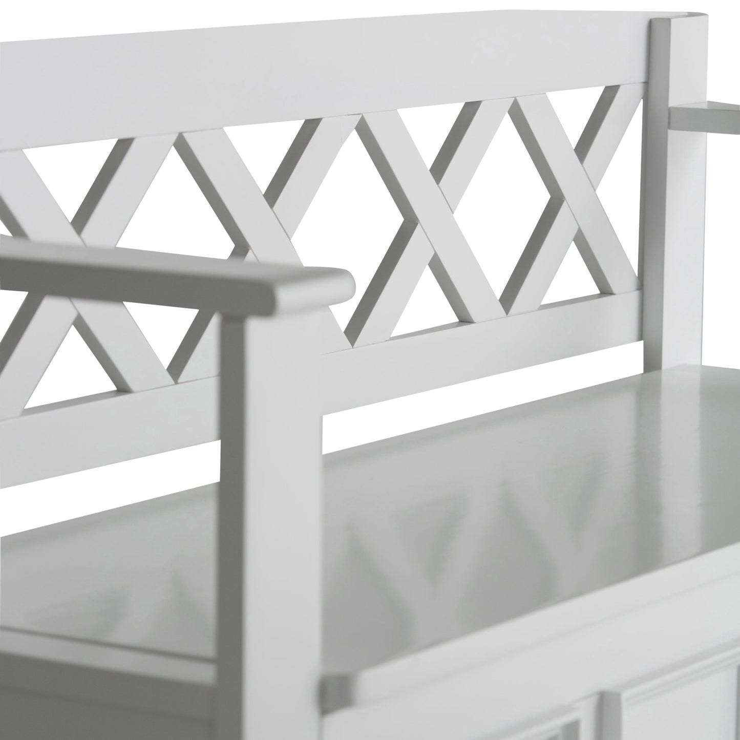 Amherst Solid Wood Entryway Storage Bench in White