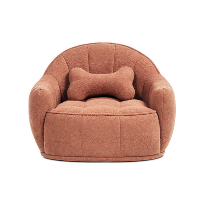 Louie 30.5" Modern Dog Sofa Bed with Bone Pillow, Medium, Spice