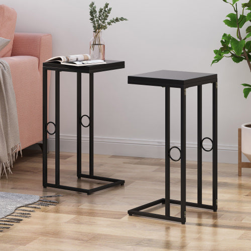 Essex Set of 2 Modern Black Metal End Tables