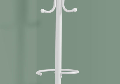 Freestanding Coat Rack with 6 Hooks and Hanging Bar