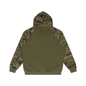 Streetwear Unisex Camo-Splice Raglan Zip Hoodie
