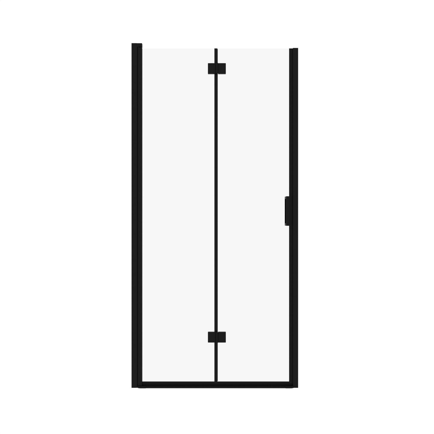 Semi Frameless Bifold Pivot Shower Door, Reversible Installation
