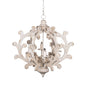 6 Light Chandelier, Hanging Light Fixture With Adjustable Chain For Kitchen, Bulb Not Included - White