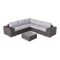 Modern Patio Rattan Sectional Set With Cushions