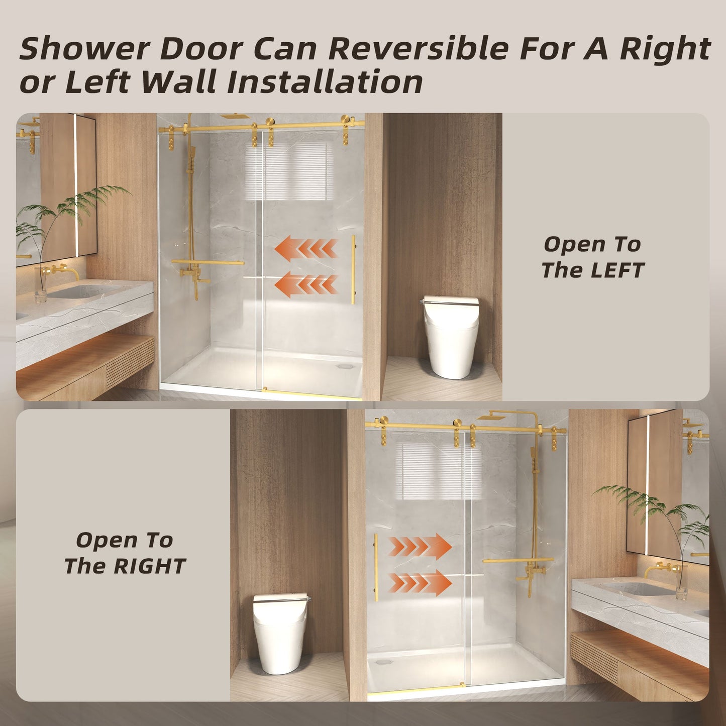 44-48" x 76" Frameless Sliding Shower Door