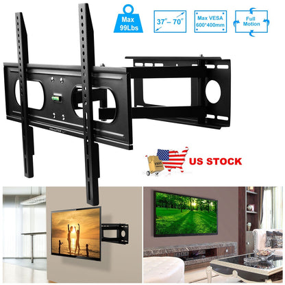 Full Motion TV Wall Mount Swivel Tilt TV Wall Rack Support 37-70Ó TV Wall Mount Max VESA Up To 600x400mm Holds Up To 99LBS