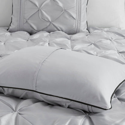 7 Piece Tufted Comforter Set Grey California King