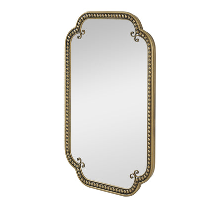 Gold Irregular Beaded Metal Framed Wall Mirror - Large
