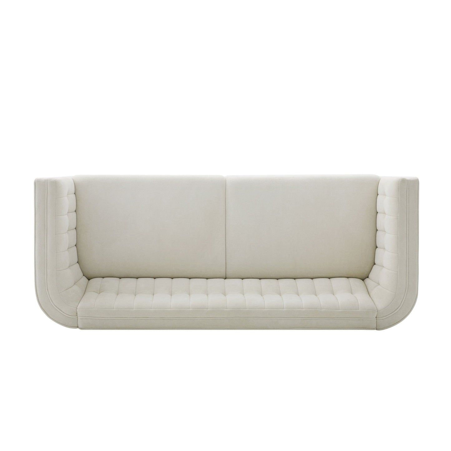 Modern 3 Seater Sofa Upholstered Couch with Curved Armrests