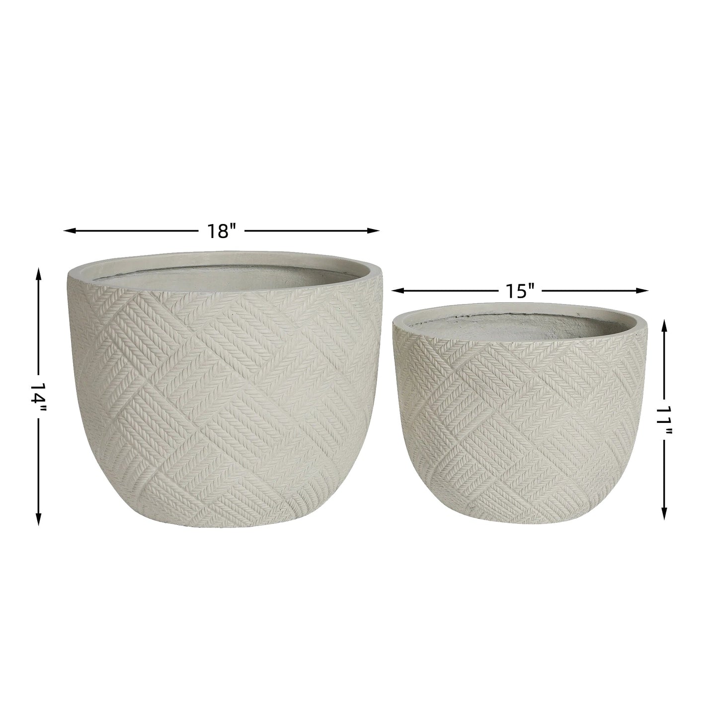 Round Concrete Planter Set of 2