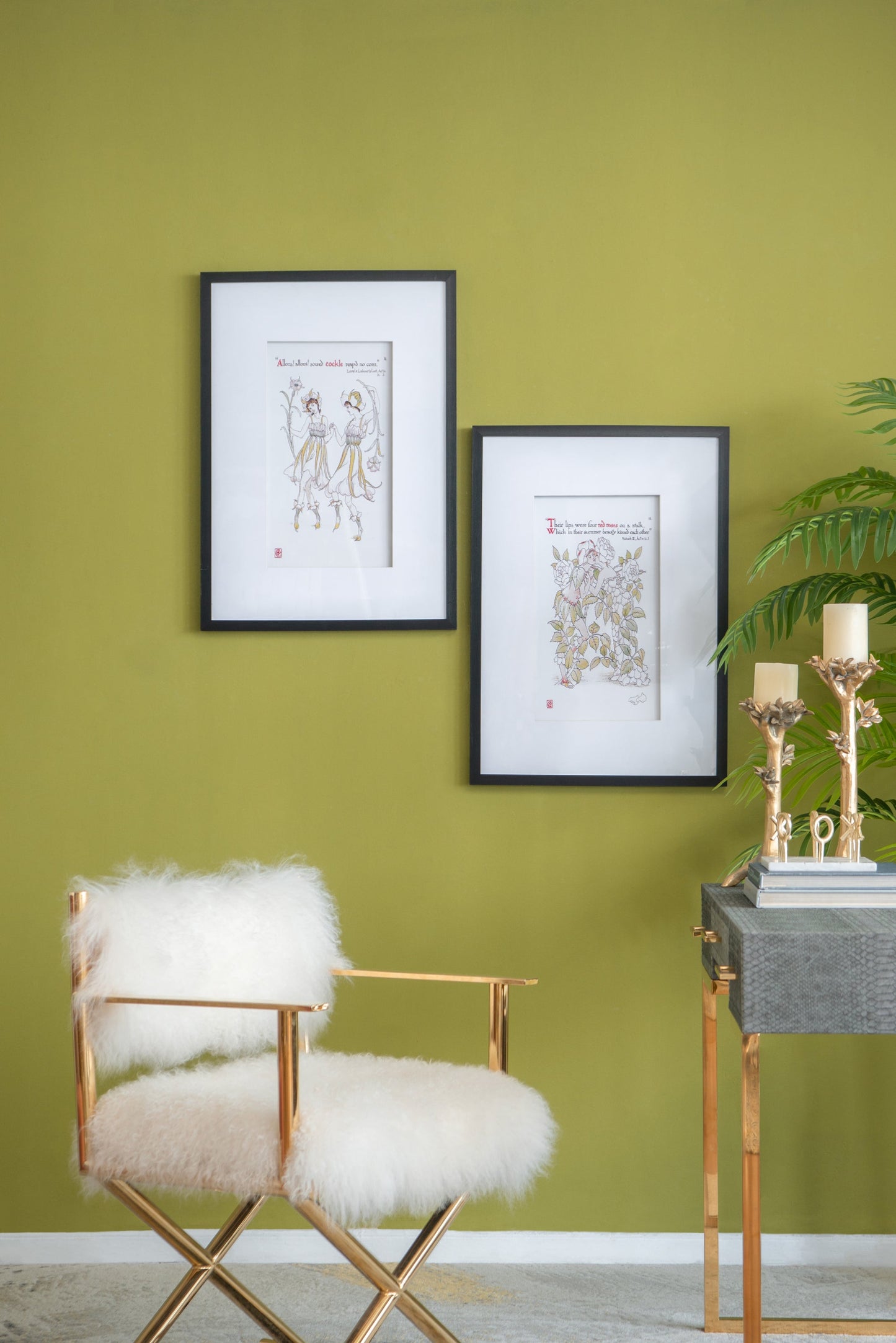 Set of 2 Wall Arts with Black Frames