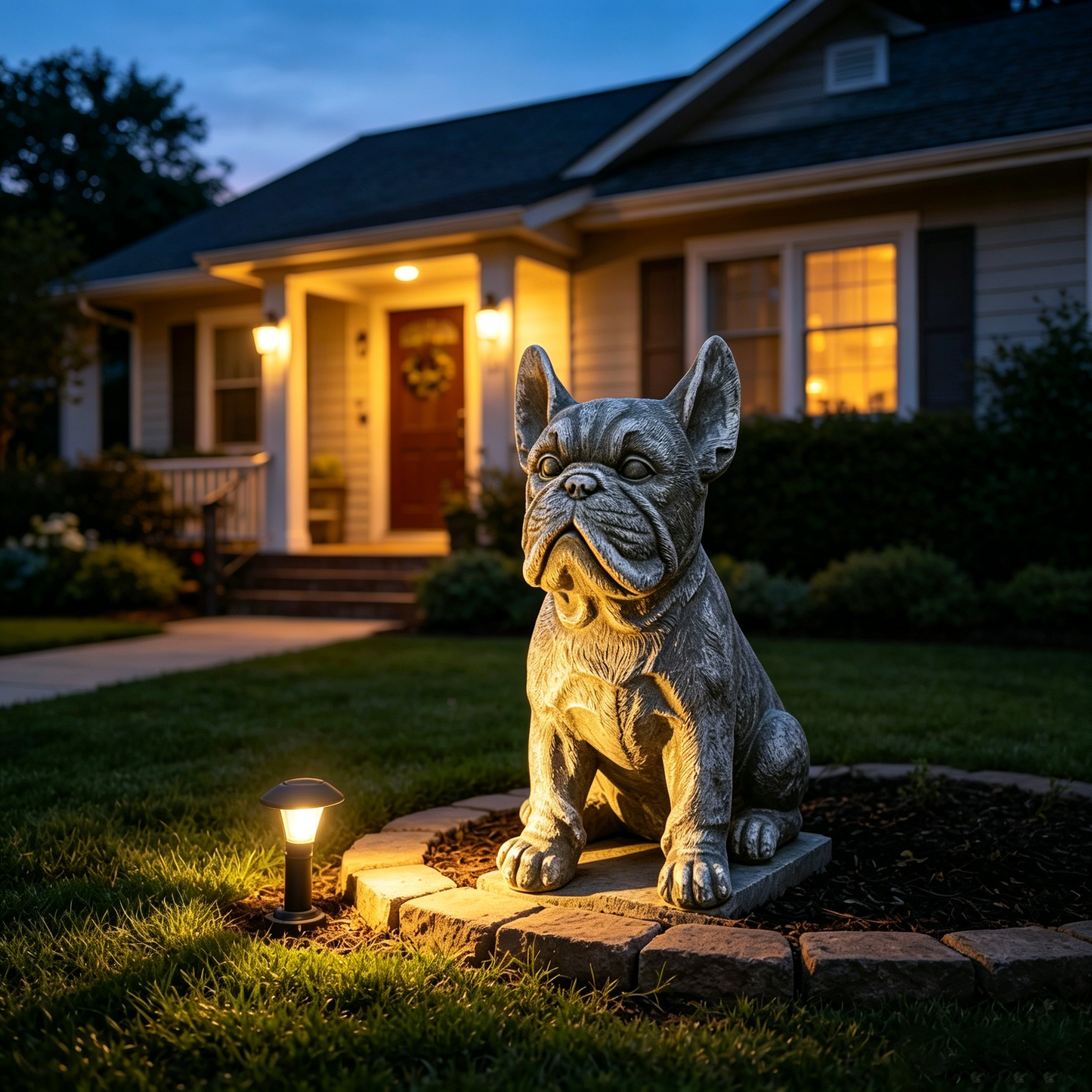 16" Outdoor Weatherproof French Bulldog Statue