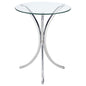 Eloise Round Glass Top Accent Side Table Chrome