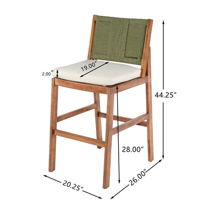 4 Pieces Arly Green Outdoor Bar Stool Set