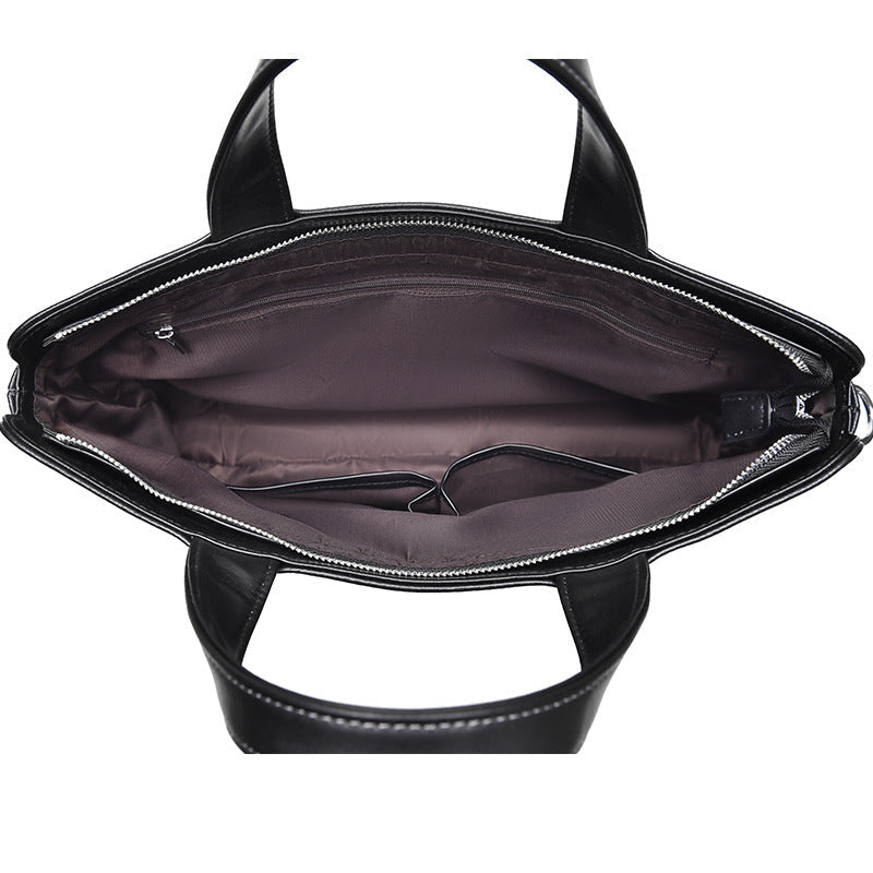 Large-capacity Crossbody Leather Briefcase