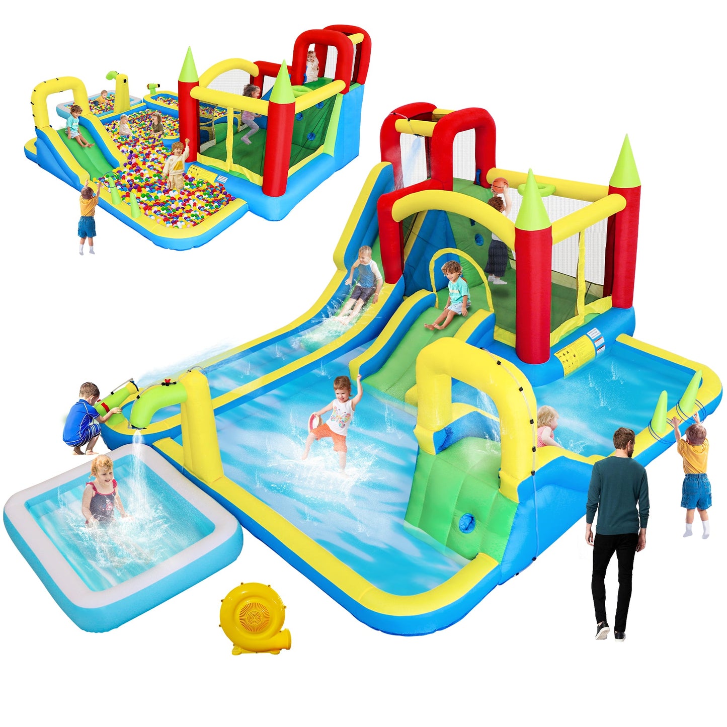 11-in-1 Inflatable Slide Water Park for Kids