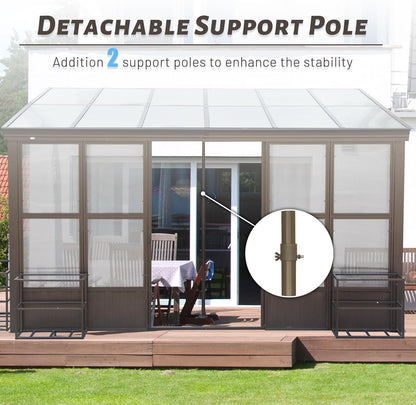 12x16FT All Season Sunroom with Detachable Polycarbonate Windows
