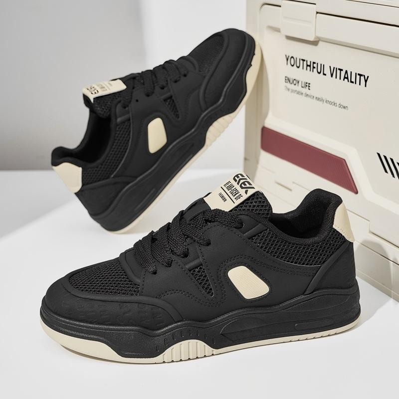 Spring Summer New Arrival Stylish Versatile Low-top Mesh Skate Shoes, Soft Light Breathable Casual Sneakers