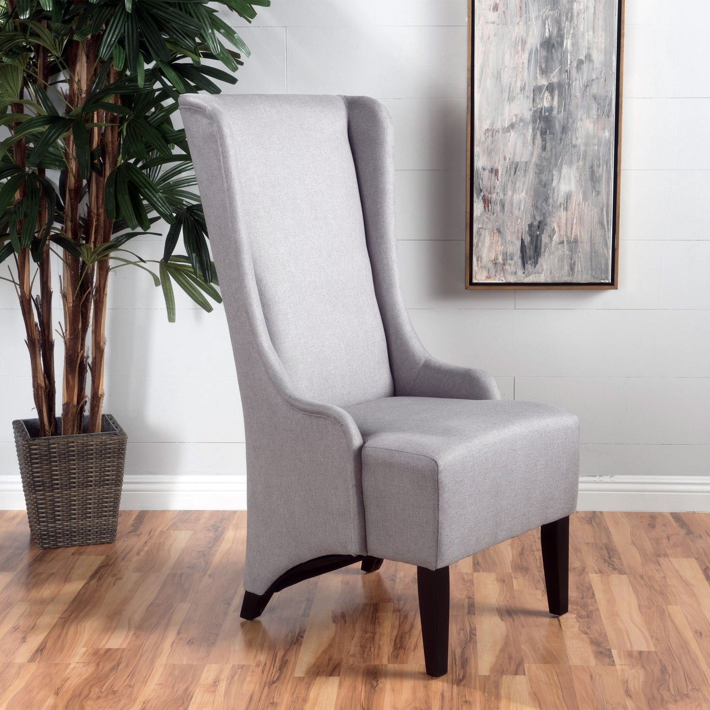Alight Upholstered Dining Chair With High Back And Birch Wood Legs