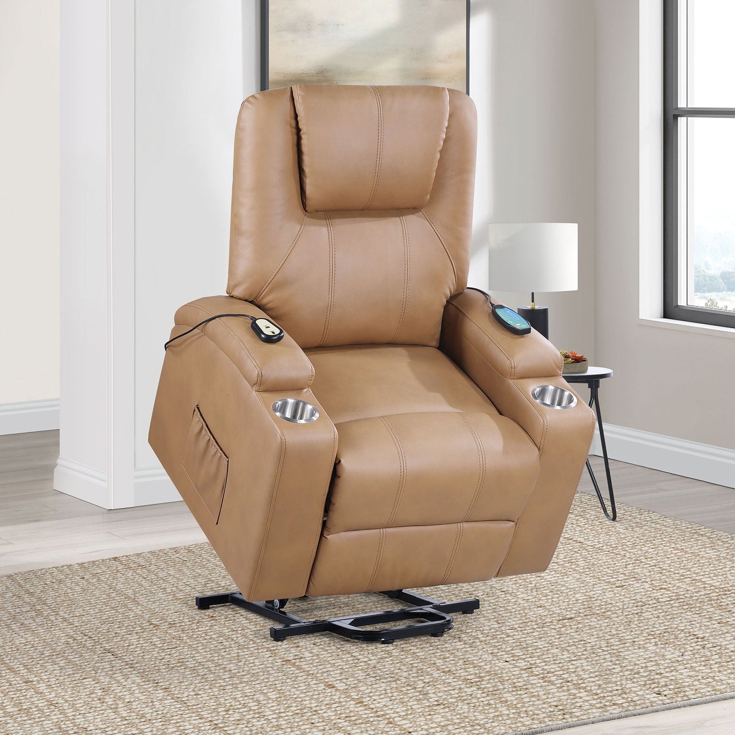 Macklin - Power Lift Massage Recliner With Heat And Dual Cupholders