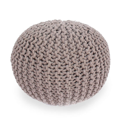 Moro Knitted Round Pouf With Pumpkin Shape